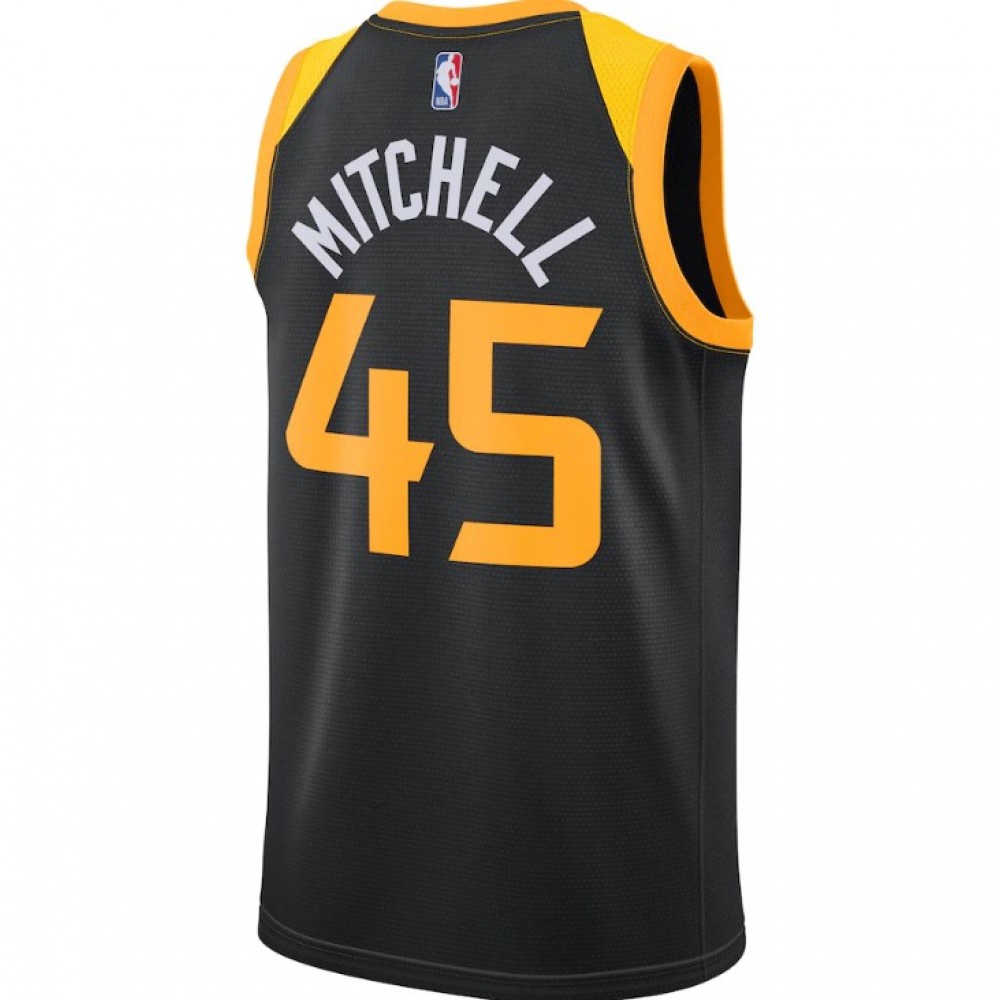 Men's Utah Jazz Donovan Mitchell #45 Black Replica Swingman Jersey - City Edition-Pro Kit Vault | Brand New 26/27 Sports Jerseys
